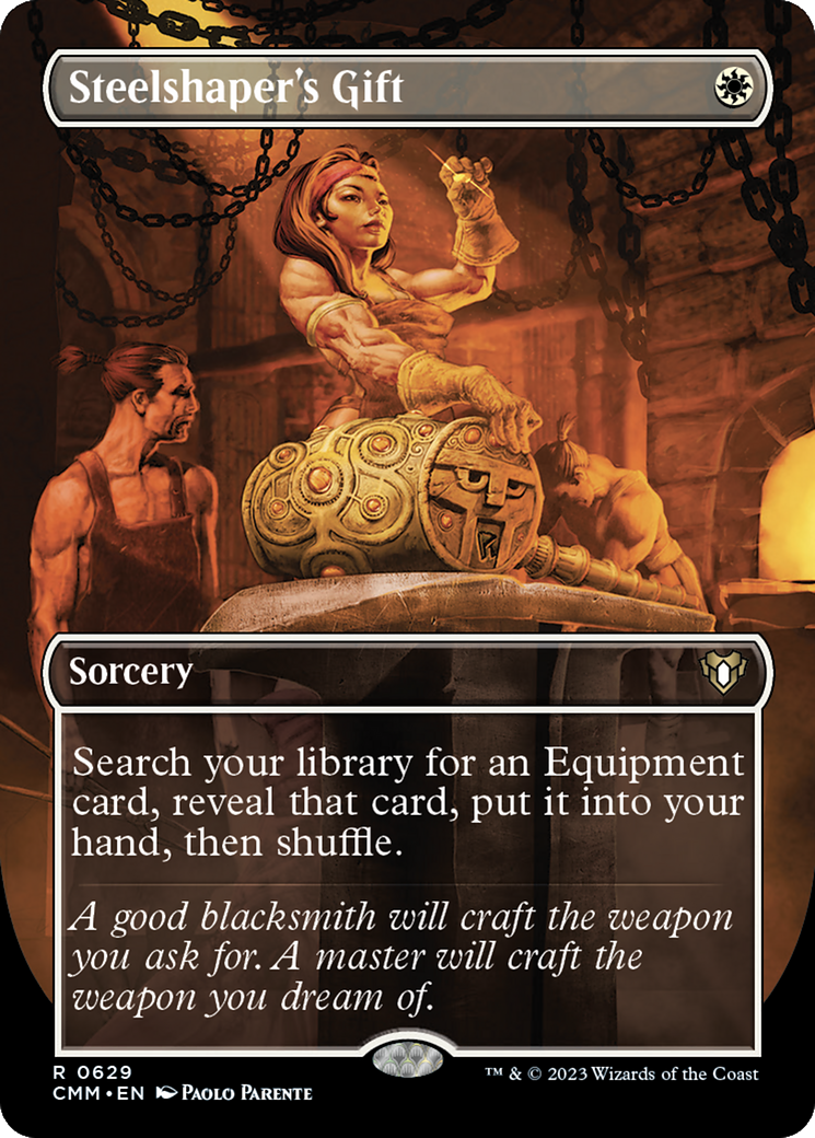 Steelshaper's Gift (Borderless Alternate Art) [Commander Masters]