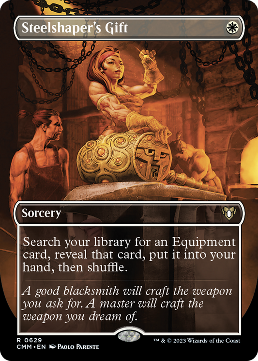 Steelshaper's Gift (Borderless Alternate Art) [Commander Masters]