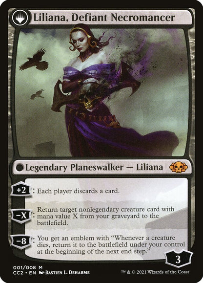 Liliana, Heretical Healer // Liliana, Defiant Necromancer (001) Foil - Commander Collection: Black