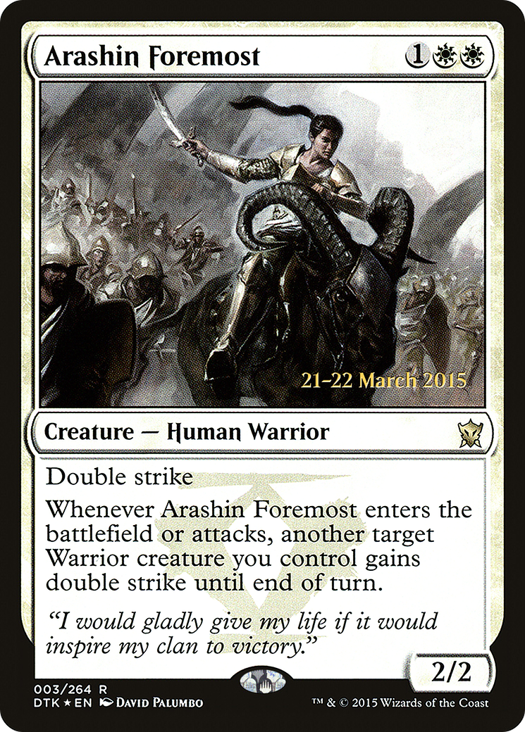 Arashin Foremost [Dragons of Tarkir Prerelease Promos] | Silver Goblin