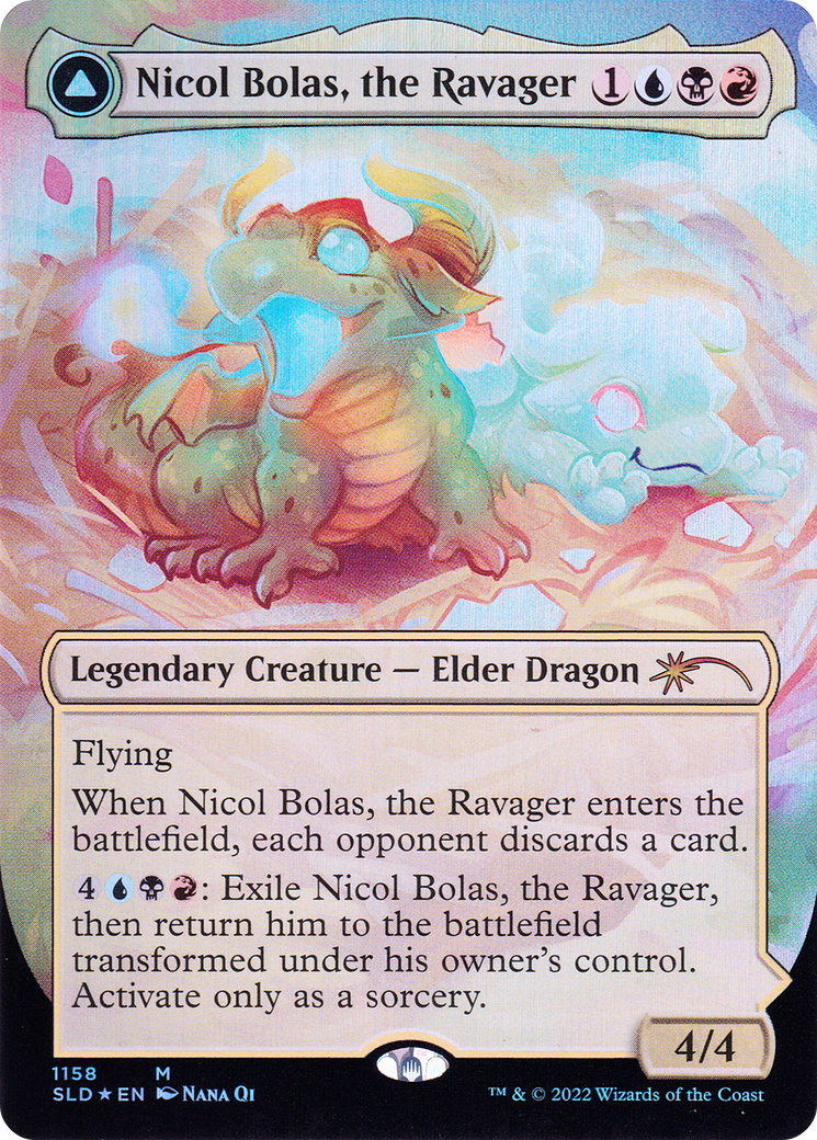 Nicol Bolas, the Ravager // Nicol Bolas, the Arisen (Borderless) [Secret Lair: From Cute to Brute] | Silver Goblin