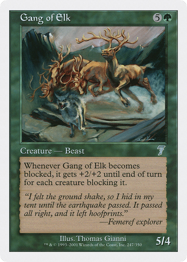 Gang of Elk (247) Foil - Seventh Edition