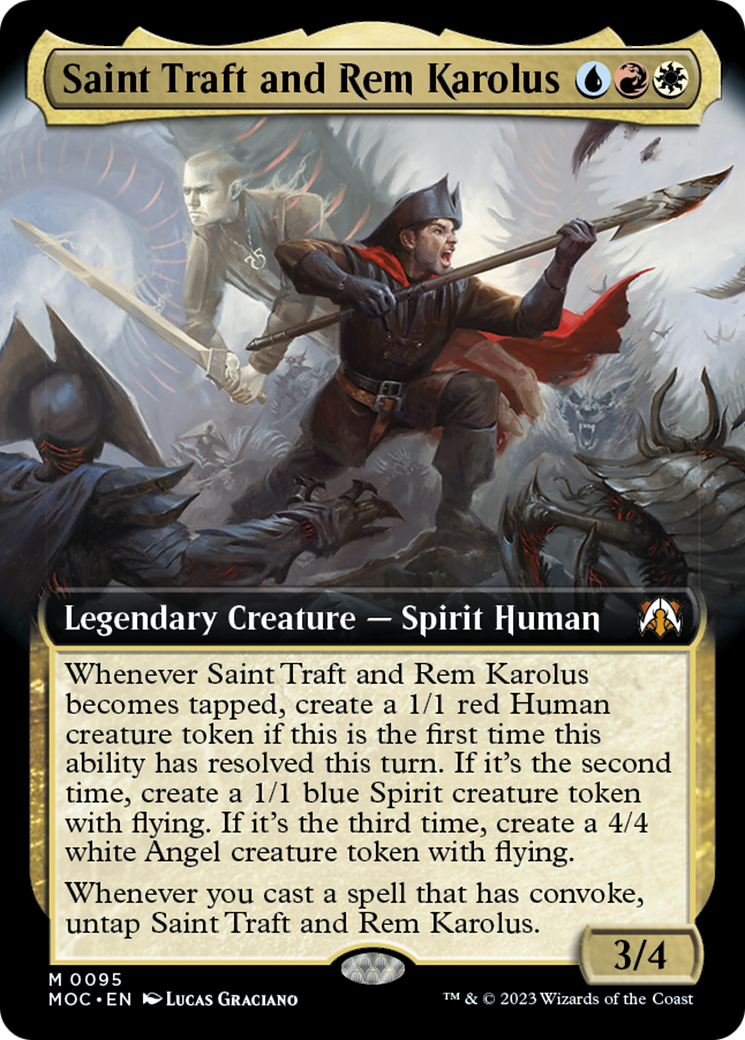 Saint Traft and Rem Karolus (Extended Art) [March of the Machine Commander] | Silver Goblin