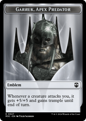Garruk, Apex Predator Emblem // Saproling Double-Sided Token [Modern Horizons 3 Commander Tokens] | Silver Goblin