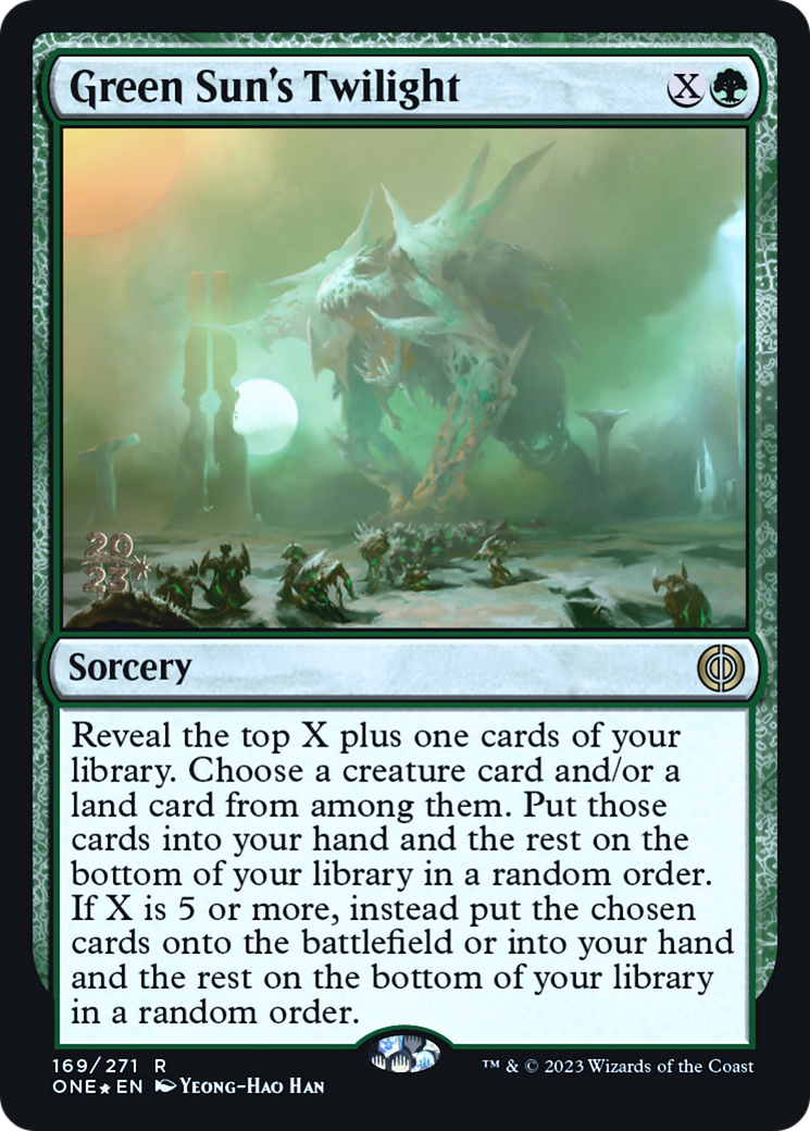 Green Sun's Twilight [Phyrexia: All Will Be One Prerelease Promos] | Silver Goblin