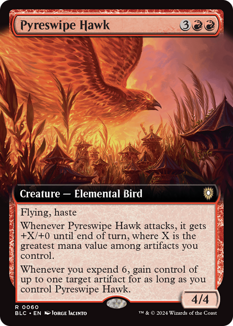 Pyreswipe Hawk (Extended Art) [Bloomburrow Commander] | Silver Goblin