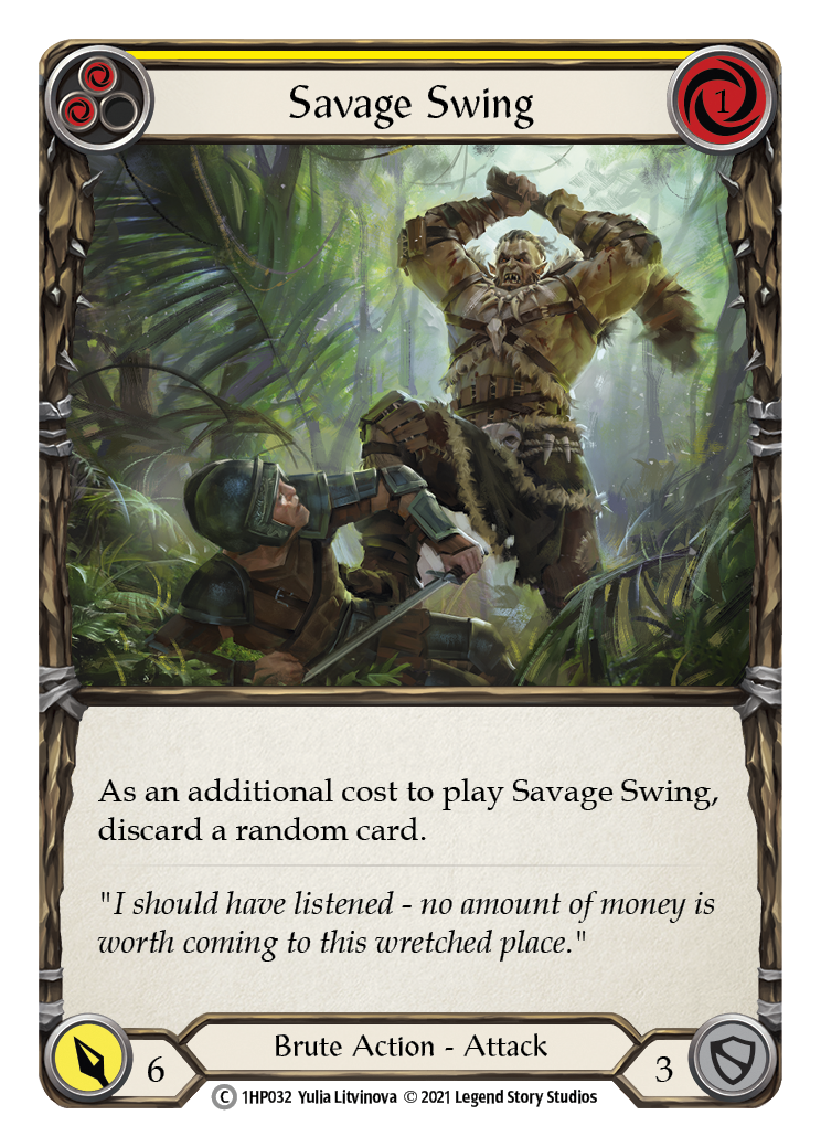 Savage Swing (Yellow) [1HP032] (History Pack 1) | Silver Goblin