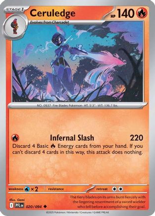 Ceruledge (20) Reverse Holofoil - Phantasmal Flames