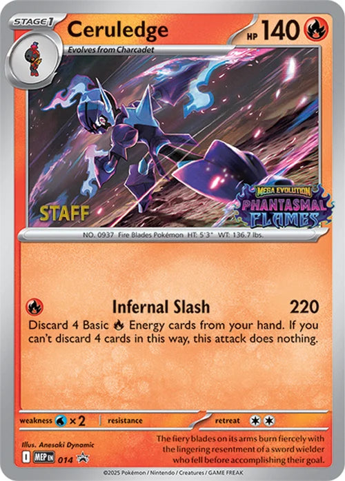 Ceruledge (Prerelease) [Staff] (14) Holofoil - Black Star Promos