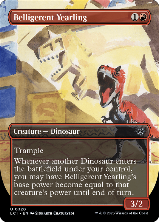 Belligerent Yearling (Borderless) [The Lost Caverns of Ixalan] Foil