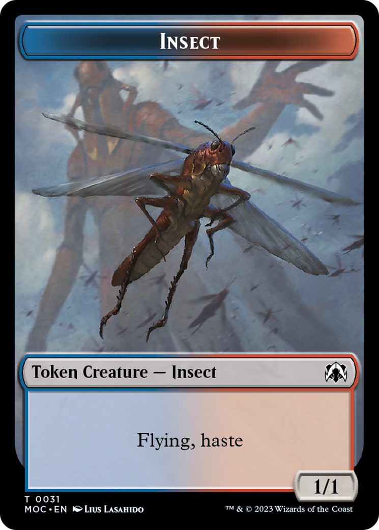 Soldier // Insect Double-Sided Token [March of the Machine Commander Tokens] | Silver Goblin