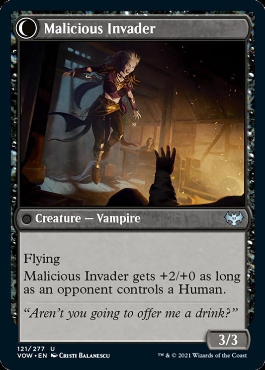 Innocent Traveler // Malicious Invader [Innistrad: Crimson Vow] Foil
