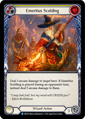 Emeritus Scolding (Yellow) [EVR126] (Everfest)  1st Edition Rainbow Foil | Silver Goblin