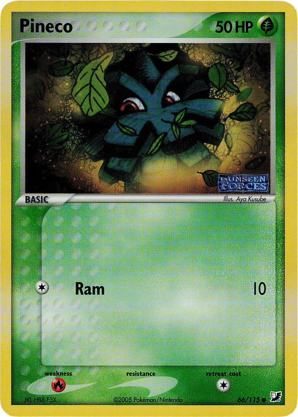 Pineco (66/115) (Stamped) [EX: Unseen Forces] | Silver Goblin
