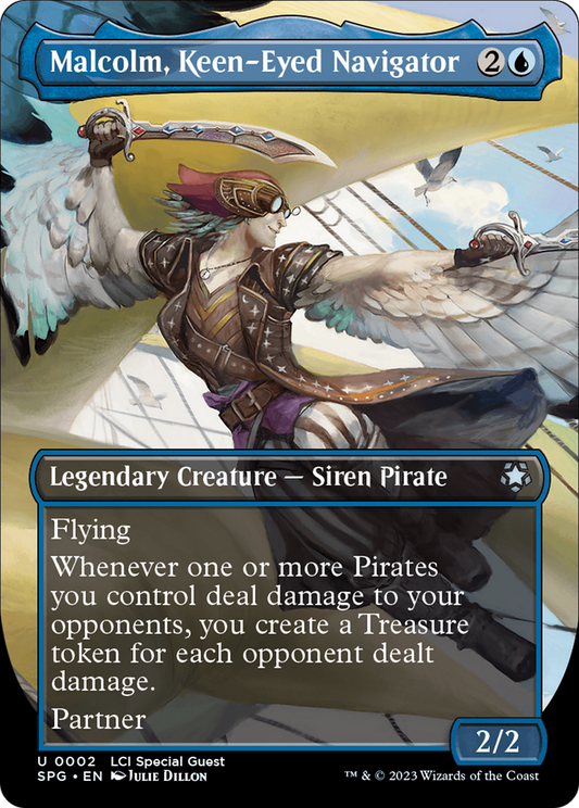 Malcolm, Keen-Eyed Navigator (Borderless) [The Lost Caverns of Ixalan Special Guests]