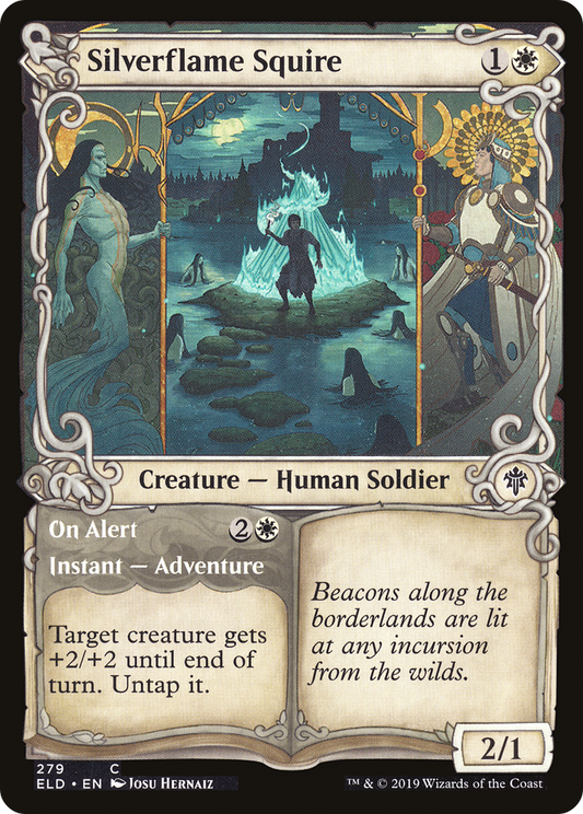 Silverflame Squire // On Alert (Showcase) [Throne of Eldraine] Foil