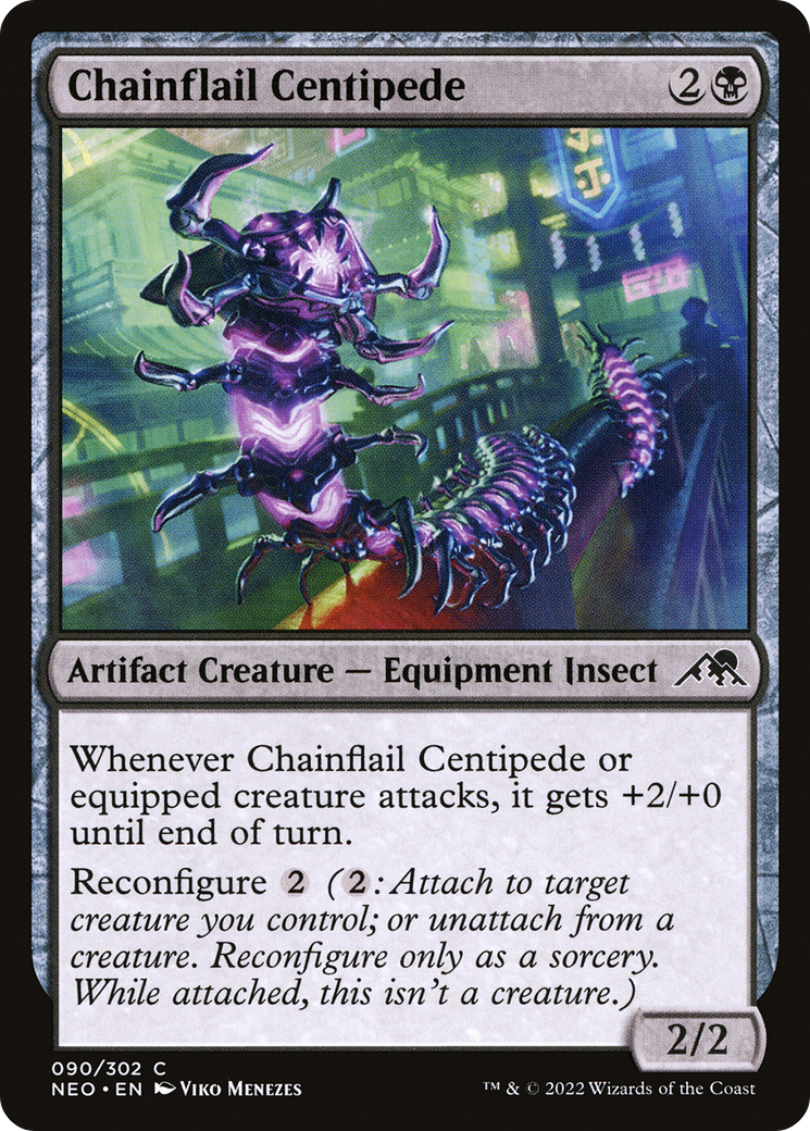 Chainflail Centipede (090) - Kamigawa: Neon Dynasty Foil