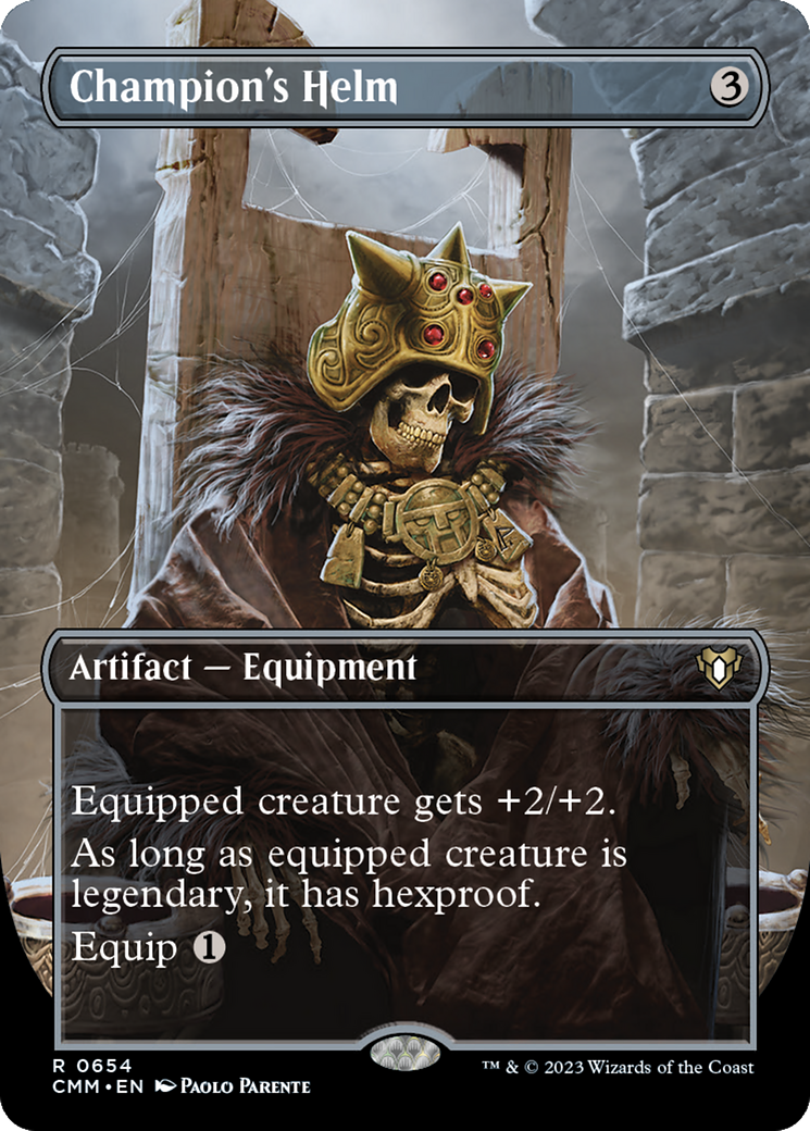 Champion's Helm (Borderless) (654) Foil - Commander Masters