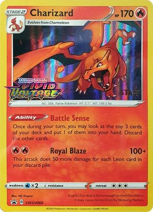 Charizard (Prerelease) [Staff] (SWSH066) Holofoil - Black Star Promos