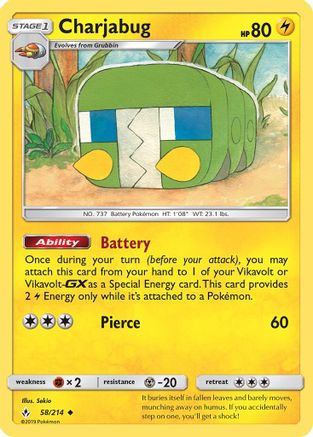 Charjabug (58) Reverse Holofoil - Unbroken Bonds