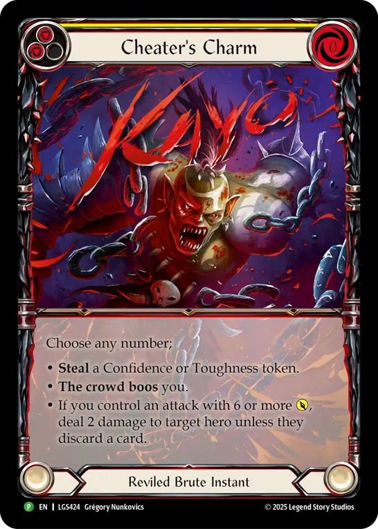 Cheater's Charm (Extended Art) (LGS424) Rainbow Foil - Flesh and Blood: Promo Cards