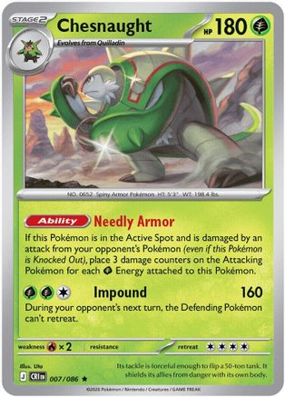Chesnaught (7) Reverse Holofoil - Chaos Rising