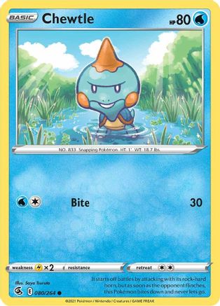 Chewtle (80) Reverse Holofoil - Fusion Strike