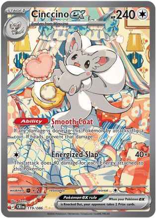 Cinccino ex (Alternate Full Art) (119) Holofoil - Chaos Rising