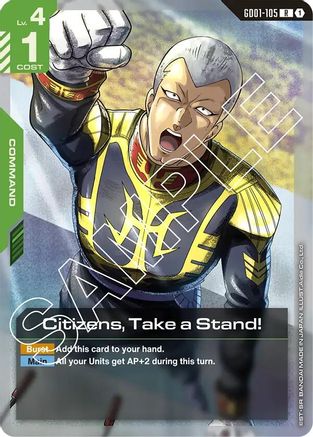 Citizens, Take a Stand! (GD01-105) Holofoil - Newtype Rising