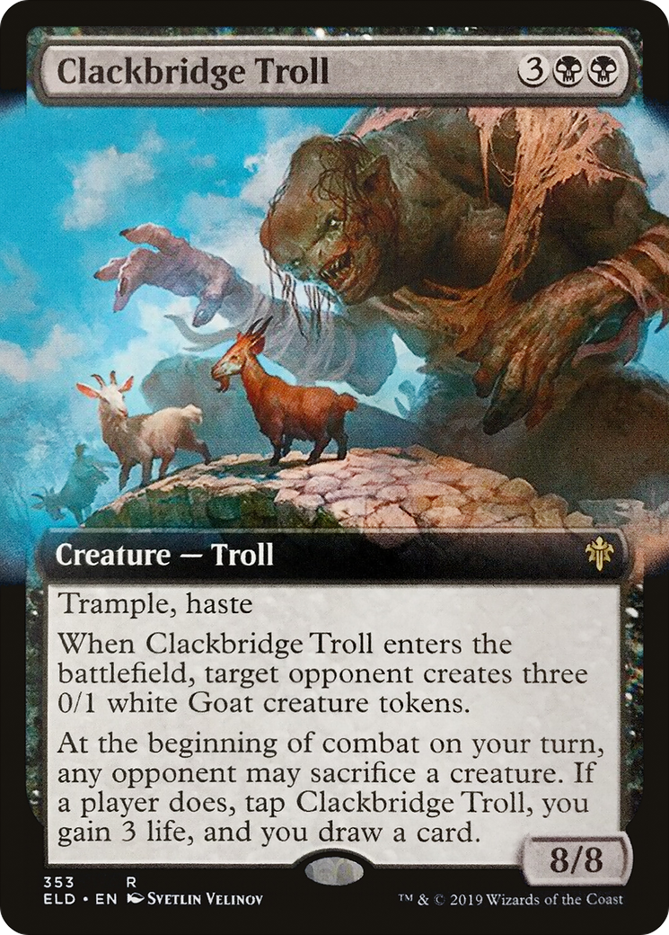 Clackbridge Troll (Extended Art) (353) - Throne of Eldraine Foil