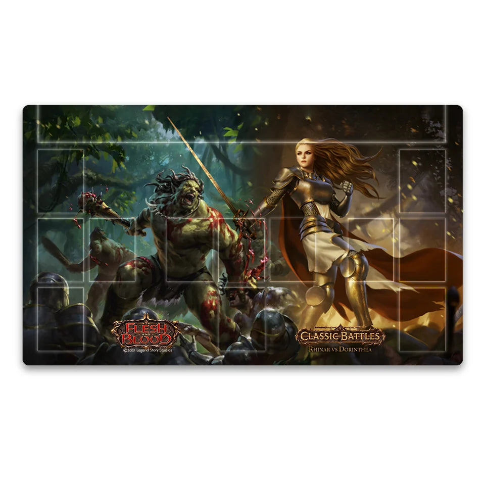 Flesh and Blood Playmat Rhinar vs Dorinthea | Silver Goblin