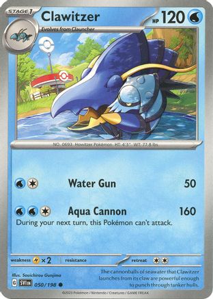Clawitzer (50) Reverse Holofoil - Scarlet & Violet