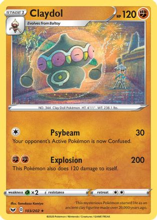 Claydol (103) Reverse Holofoil - Sword & Shield