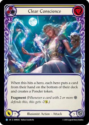 Clear Conscience (Yellow) (OMN042) Rainbow Foil - Omens of the Third Age