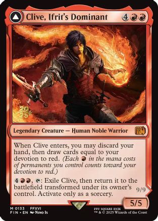 Clive, Ifrit's Dominant // Ifrit, Warden of Inferno (133) Foil - FINAL FANTASY