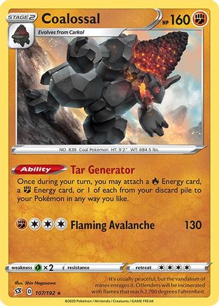 Coalossal (107) Reverse Holofoil - Rebel Clash