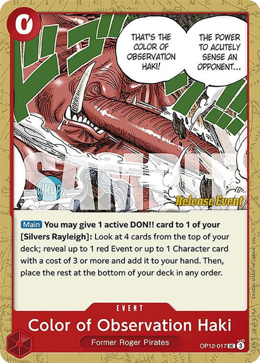 Color of Observation Haki (OP12-017) Release Event Cards