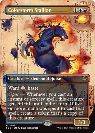Colorstorm Stallion (Borderless) (299) Foil - Secrets of Strixhaven