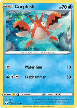 Corphish (33) Reverse Holofoil - Crown Zenith