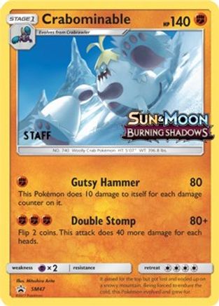 Crabominable (Prerelease) [Staff] (SM47) Holofoil - Black Star Promos