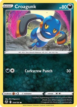 Croagunk (109) Reverse Holofoil - Silver Tempest