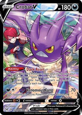 Crobat V (Alternate Full Art) (TG20) Holofoil - Lost Origin