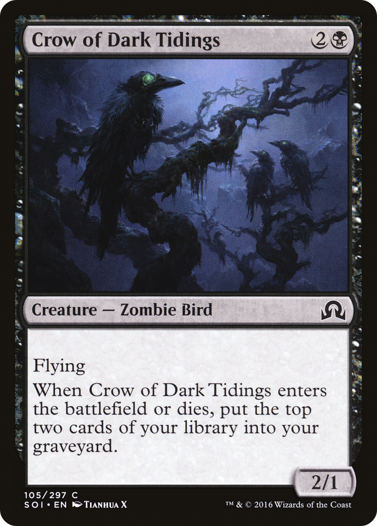 Crow of Dark Tidings (105) Foil - Shadows over Innistrad