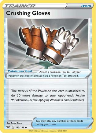 Crushing Gloves (133) Reverse Holofoil - Chilling Reign