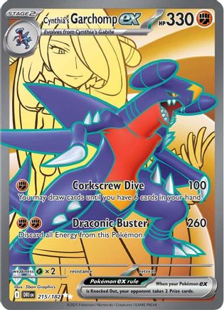 Cynthia's Garchomp ex (Full Art) (215) Holofoil - Destined Rivals