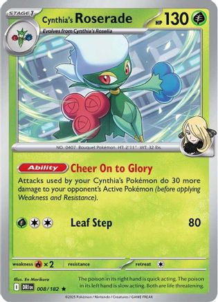 Cynthia's Roserade (8) Reverse Holofoil - Destined Rivals