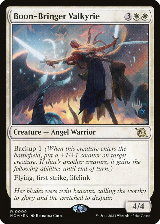 Boon-Bringer Valkyrie (Promo Pack) [March of the Machine Promos] Foil