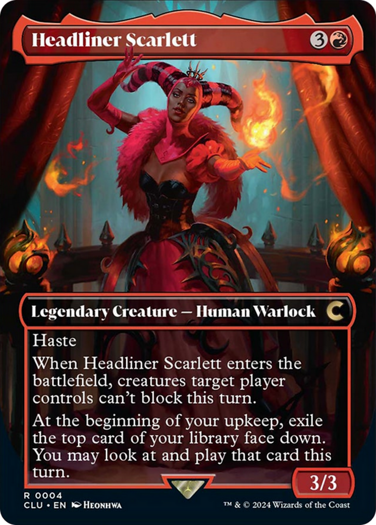 Headliner Scarlett (Borderless) [Ravnica: Clue Edition] | Silver Goblin