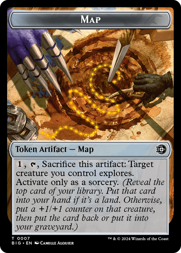 Treasure // Map Double-Sided Token [Outlaws of Thunder Junction Tokens] | Silver Goblin