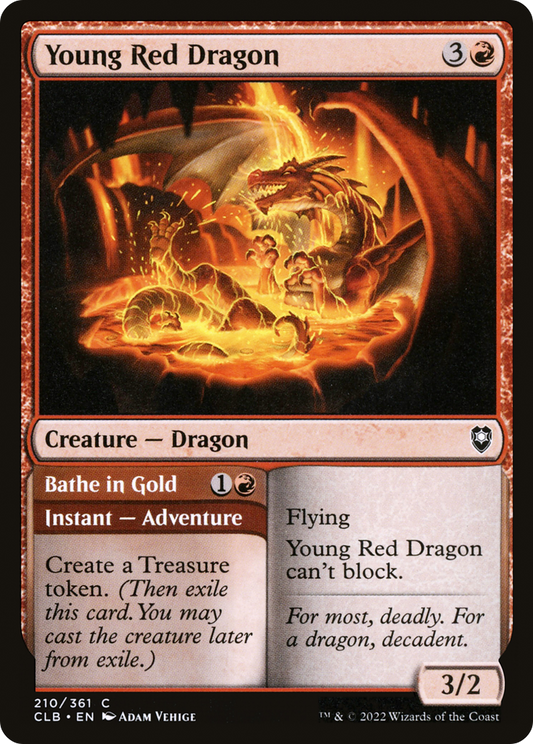 Young Red Dragon // Bathe in Gold [Commander Legends: Battle for Baldur's Gate]